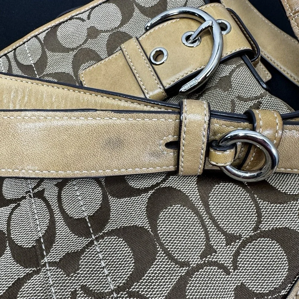 Y2K COACH Purse Monogram Brown & Beige 2000's Vintage‎ Shoulder Bag
